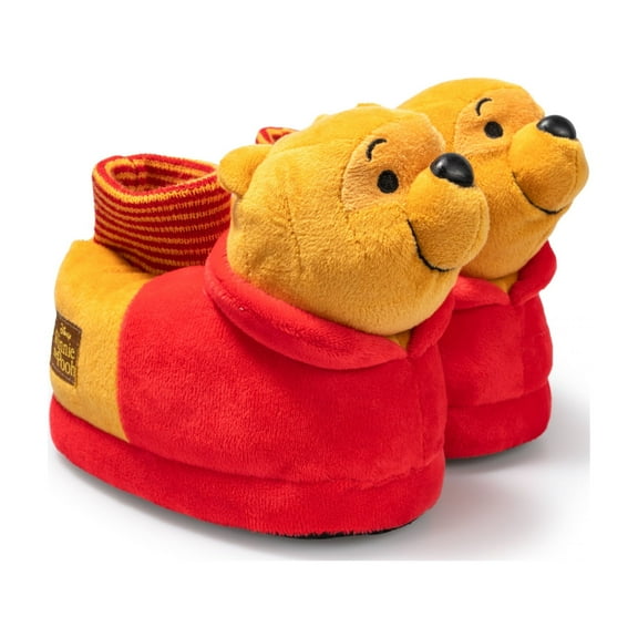 Winnie The Pooh 3D Plushie Toddler Boy's Sock Top Slippers-Size 5-6