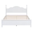 thumbnail image 3 of Euroco Lit Plateforme Format Grand, Lit en Bois Style Rétro, Blanc, 3 of 9