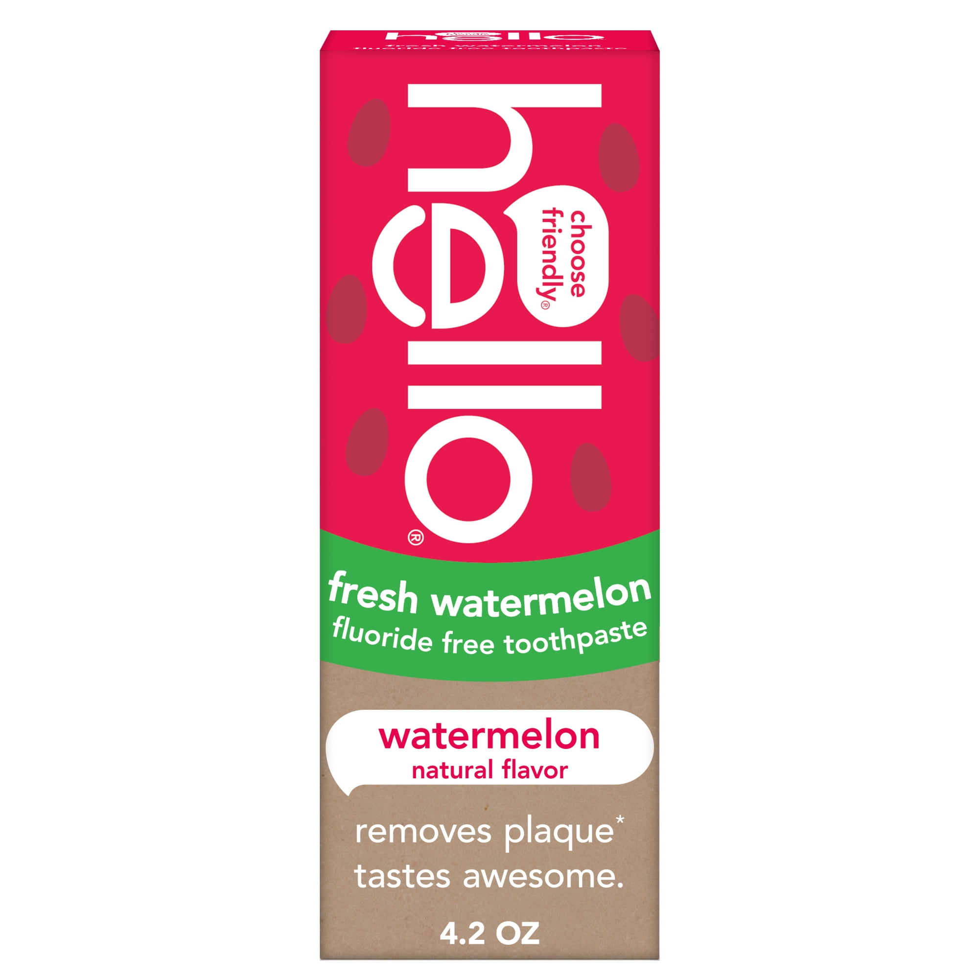 hello Fresh Watermelon Fluoride Free Kids Toothpaste, 4.2 Oz Tube