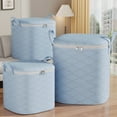 thumbnail image 4 of Bxaolu 100L Extra Large Blanket Storage Bags Breathable Clothes Storage Containers for Comforter Bedding Pillow Sheet Sweater, Reinforced Handles (Blue, 1PACK), 4 of 8