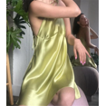 thumbnail image 2 of xiaxaixu Robe Mini Aguichant en Satin pour Femme, Dos Nu, Sans Manches, Courte, Robe d'Été, 2 of 4
