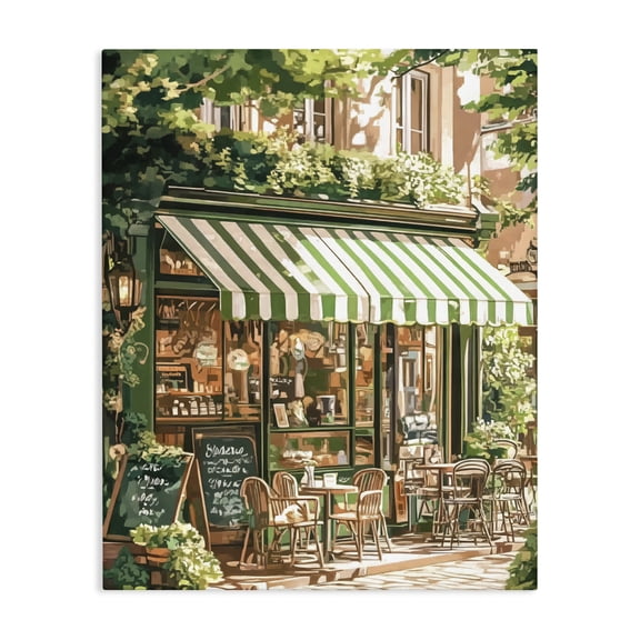 Stupell Industries Coffee Shop Awning & Greenery Canvas Wall Art, design by LSR Design Studio