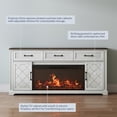 thumbnail image 6 of BELLEZE 68 Inch Farmhouse TV Stand with 36" Electric Fireplace, Entertainment Center with Storage Cabinets & 3 Drawers for TVs up to 75", Media Console for Living Room & Bedroom (White), 6 of 7
