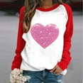 thumbnail image 2 of Enjoytime Valentines Day Sweatshirts for Women Trendy Print Crewneck Long Sleeve Shirts Fashion Casual Cute Heart Pullover Tops Pink XXL, 2 of 5