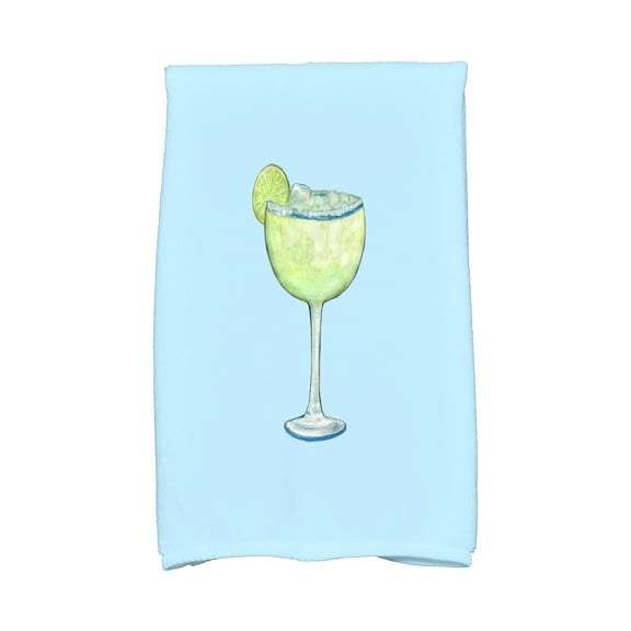Simply Daisy, 16 x 25 inch, Margarita Plain, Geometric Print Kitchen Towel, Pale Blue