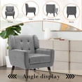 thumbnail image 4 of DREAMSIDEA Velvet Accent Chair Living Room, Modern Upholstered Arm Chair Tufted for Indoor Bedroom Office Room (Gray), 4 of 6