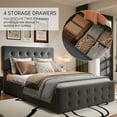 thumbnail image 2 of ChaoLink Full Upholstered Bed Frame 78"x55.1" with 4 Storage Drawers, Diamond Tufted Headboard, Sturdy Wood Slats, No Box Spring, 2 of 5