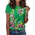 thumbnail image 2 of Ankishi St Patrick's Day T Shirt Women Clover Casual Crewneck Short Sleeve Graphic Tees Basic Tops for Streetwear, 2 of 8