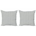 thumbnail image 1 of Ambesonne Black and White Throw Pillow Cover 2 Pack, Grunge Stripes, 18", Black White, 1 of 2
