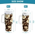 thumbnail image 6 of Yayeee 30oz Double-Wall Insulated Stainless Steel Tumbler with Handle Bottle, Brown Floral, 6 of 8