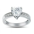 thumbnail image 3 of Oryn Jewelry Heart Cut 1.8 Ct Moissanite Ring for Women - 14K White Gold Plated Engagement Ring - Romantic Heart Shape Wedding Jewelry - Birthday Gift for Her, 3 of 4