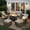 Dark Grey, variant on Ovios 7 Pieces Patio Furniture Set Outdoor Conversation All-Weather Rattan Sectional Sofa with Fire Pit Table & Swivel Chairs