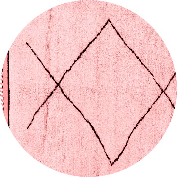 Ahgly Company Indoor Round Solid Red Modern Area Rugs, 4' Round