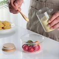 thumbnail image 3 of Transparent Glass Candy Jar with Sealed Bamboo Lid and Spoon, 3 of 5