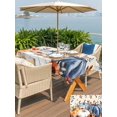 thumbnail image 4 of Outdoor Tablecloth with Umbrella Hole and Zipper, Fall Orange Blue Rectangle Table Cloth 54x80 Inch Waterproof Tablecloth, Thanksgiving Floral Botanical Vintage Picnic Table Cover for Patio Camping, 4 of 7