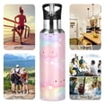 thumbnail image 5 of 1000ML Transparent Sports Water Bottle with Handle & Straw Portable Water Bottle for Outdoor Camping Gym Cute Stars and Pink Clouds, 5 of 7