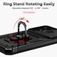 thumbnail image 5 of for Samsung Galaxy A34 5G Case with Slide Camera Cover HD Screen Protector [ Grade 16ft. Drop Tested] Ring Holder Kickstand Protective Phone Case for Samsung Galaxy A34 5G, Black, 5 of 16