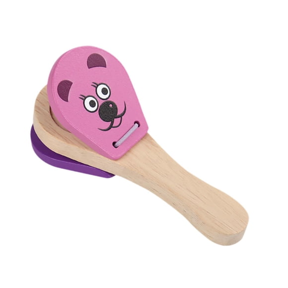 Castañuelas musicales de madera, instrumentos de percusión, juguete para niñas y niños. Rosa