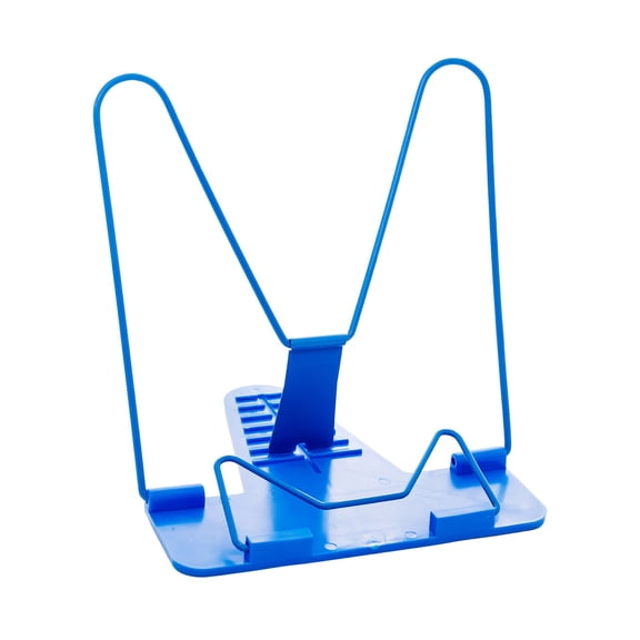 Adjustable Book Stand for Cookbooks Tablets Schoolbooks, Foldable Book Holder with Multi-Angle, Plastic and Metal Reading Stand with Non-Slip Base Page Clips for Kitchen Office Workspace