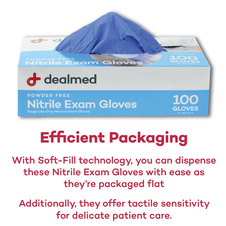 Dealmed Nitrile Exam Gloves – 100 Count Disposable, Non-Irritating, Latex Free Gloves, Multi-Purpose for First Aid and Medical Facilities (Small, Pack of 1)