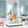thumbnail image 4 of Subekyu Toothbrush Holder,Bathroom Counter Organizer,5 Compartments Multifunctional Storage for Cosmetic,Toothbrush, Razor Holder ,Marble White, 4 of 8