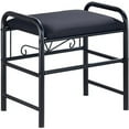 thumbnail image 2 of Casual 2 Piece Metal Vanity Set With Stool with Fabric Seat, Black, 2 of 4