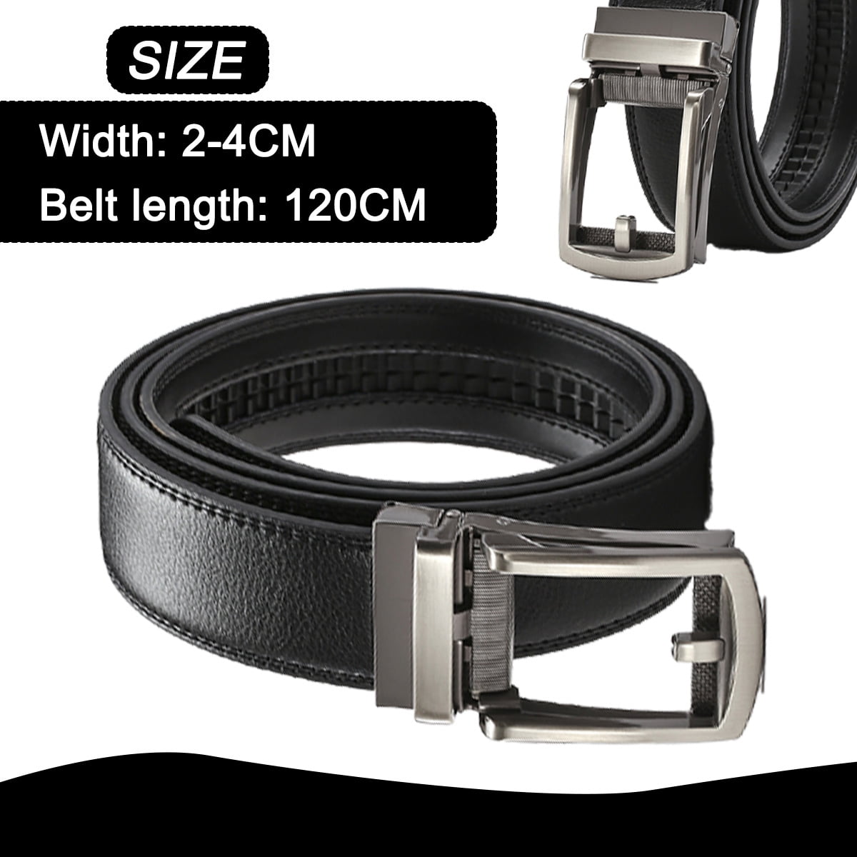 Leather Ratchet Dress Belt with Adjustable Buckle 1 1/4 Inches Width YOETEY Mens Belt, Leather Ratchet Belt, Micro Adjustable  main image 4