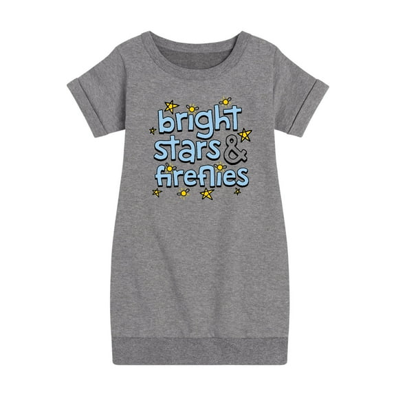 Instant Message - Bright Stars And Fireflies - Toddler & Youth Girls Fleece Dress