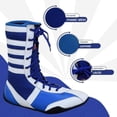 thumbnail image 5 of Professional Boxing Shoes Breathable Wrestling Shoes, Training Shoe for Adult & Youth Men Women Non Slip Rubber Sole Lightweight Boots (White & Blue, 10), 5 of 6