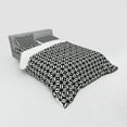thumbnail image 3 of Geometric Duvet Cover Set, Monochrome Lattice Pattern with Rhombuses and Crossing Lines Print, Bedding Set with Shams and Fitted Sheet, 3 Sizes, by Ambesonne, 3 of 3