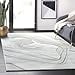 thumbnail image 3 of Abani Grey & Gold Metallic Contemporary Ribbon 4' x 6' Area Rug, Rugs Swirl Design Neutral Non-Shed Bedroom Rug, 3 of 4