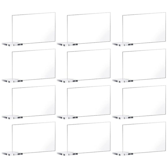FRCOLOR acrylic signs 12pcs Blank Clear Acrylic Signs Wedding Table Number Sign Seats Number Sign,3.54"X1.97"X0.04"