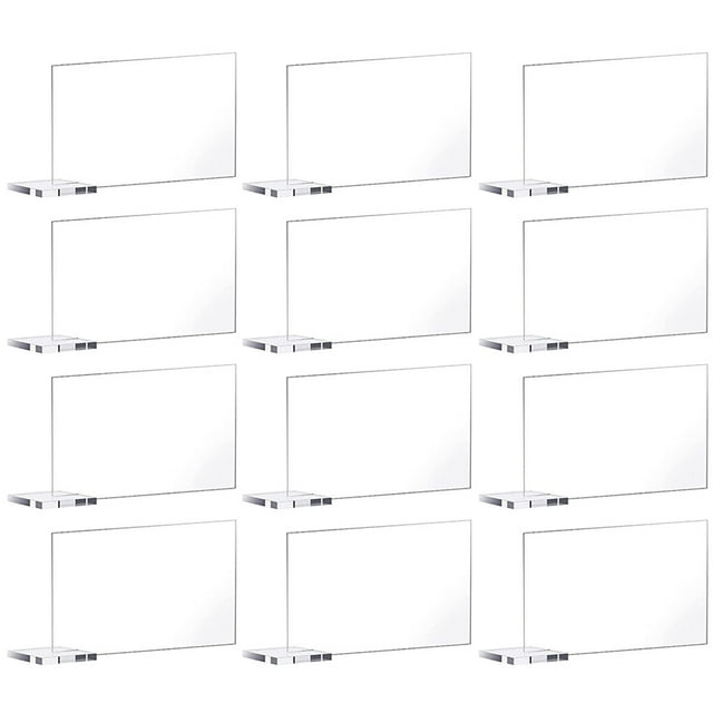 12 Pcs Panneaux en Acrylique Transparents pour Mariage, Panneaux de Numéro de Table