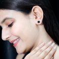 thumbnail image 5 of Rosec Jewels Created Black Diamond Solitaire Crown Stud Earrings for Women (7 mm, AAAA Grade), 14K Yellow Gold, 5 of 7