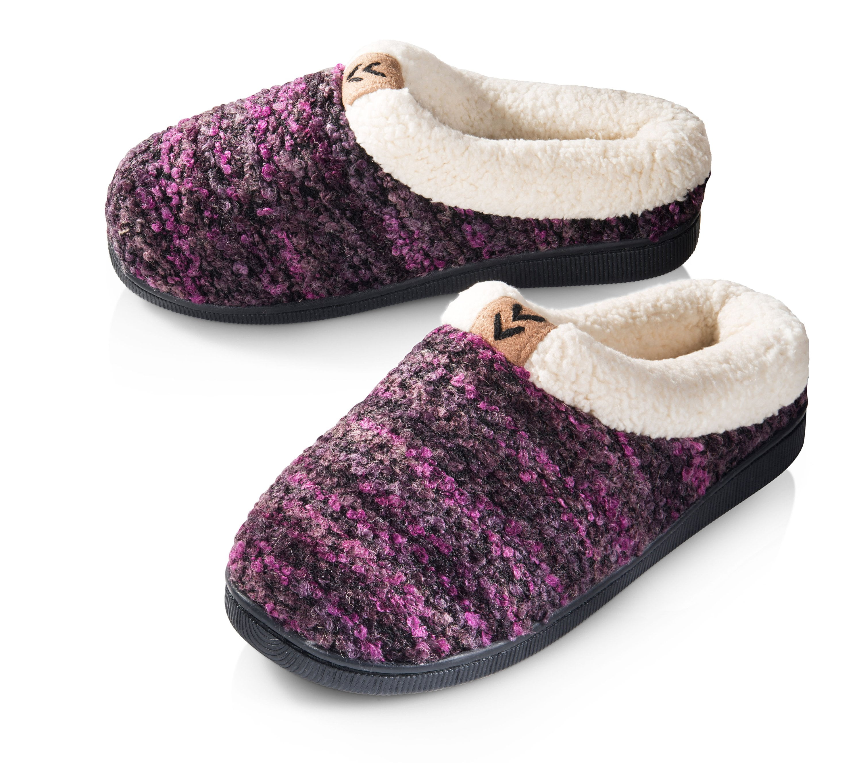 non slip bottoms Shoe Size 6-7.5 MEMOI SHERPA LINED WOMEN'S CROCHET SLIPPERS