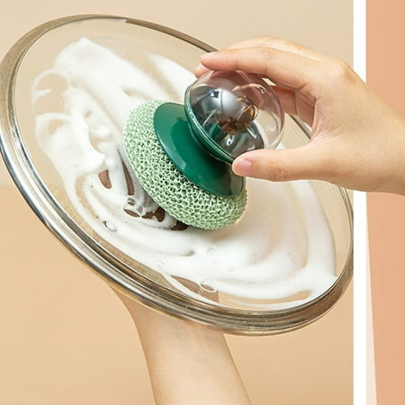 

Christmas Decorations Home Kitchen Cleaning Brush Dishwashing Nano Ball With Handle