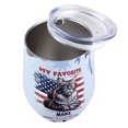 thumbnail image 3 of My Favorite Manx Calls Me Dad. Happy Father's Day 12oz Stainless Steel Wine Tumbler Insulated Cup with Lid Cat Lover Kitten Owner Gifts - 00005, 3 of 5