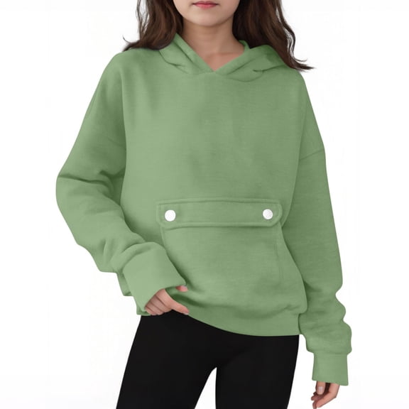 Teen Hoddies Green Hoodies with Pocket Long Sleeve Hooded Sweatshirt Top 14-15 Years Boys Clothes