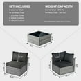 thumbnail image 3 of Ovios 7 Pieces Patio Conversation Set All Weather Wicker Sofa with Coffee Table,Black, 3 of 6