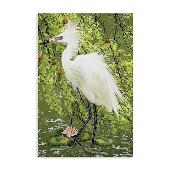 Stupell Industries Rustic Lodge Sophisticated Heron in Pond Shore Canvas Art, 16 x 24, by Rosiland Solomon