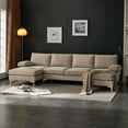 thumbnail image 5 of UBesGoo Modern & Contemporary Sectional Sofas, U Shaped Chenille Fabric Couch with Double Reversible Chaise Lounges, 110" W Camel Color, 5 of 10