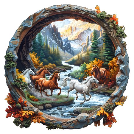 Adult Wooden 3D Horse Puzzle | Irregular High-difficulty Family Jigsaw with 3D Visual Effect, Creative Gift Box for Birthday/Christmas – Interactive Puzzle & Home Decor