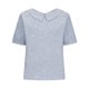 thumbnail image 4 of Ploknplq Elbow Length Tee Shirts for Women,Gradient Shirt,Tunic Tee,Womens Summer Tops Lapel Striped Back Loose Top Casual Shirt T Shirt,3/4 Sleeve Tunic Tops for Women,Top for Women Blue M, 4 of 5