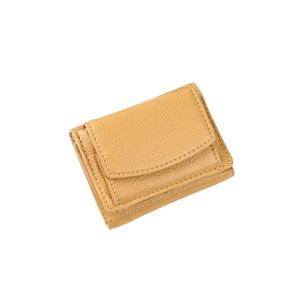 Sonducket Cartera de cuero portátil, diseño Simple, monedero de almacenamiento plegable, bolso de viaje para fiestas, compras, tarjetero de Carteras Amarillo