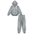 thumbnail image 5 of MSemis Men's Sauna Suits Two Piece Hooded Long Sleeve Sweat Top and Pants Workout Tracksuit Type A Silver XXL, 5 of 7