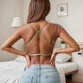 thumbnail image 4 of Arlun Women's No Underwire Sports Bras Comfortable Backless Solid Color Full Coverage Bralettes Adjustable Straps Lightweight Breathable Everyday Bras Light Green S, 4 of 7