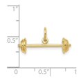 thumbnail image 2 of 22mm 10k Solid Yellow Gold Barbell Charm Pendant Necklace for Women - 1.4 Grams, 2 of 2