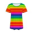 thumbnail image 7 of LiMoi Womens Short Sleeve T Shirts Crew Neck Womens Tops Casual 3/4 Sleeve Color Block Crewneck T Shirt Plus Size Tops New & Trending, 7 of 7
