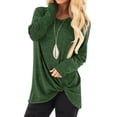 thumbnail image 2 of JINMGG Womens Plus Size T-Shirts,Women Fashion Loose Long Sleeve O-Neck Casual Solid T-Shirt Blouse Tops Green L, 2 of 9