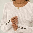 thumbnail image 5 of SUNBS Sweaters for Womens Long Sleeve Shirts Button Cuffs Tunic Blouse Fashion Outfits, 5 of 9